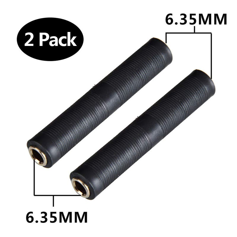Oxsubor 1/4 Inch TRS/TS Coupler, 6.35mm Female to Female Audio Connector Jack Stereo Adapter Joiner - 2 Pack - Image 2